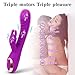 G Spot Rabbit Vibrator with Hitting & Vibrating 2 in 1 Design, Adorime Triple Motor Dildo Vibrator Wand Massager for Clitoris Vagina Stimulation, Adult Sex Toys for Women Rechargeable