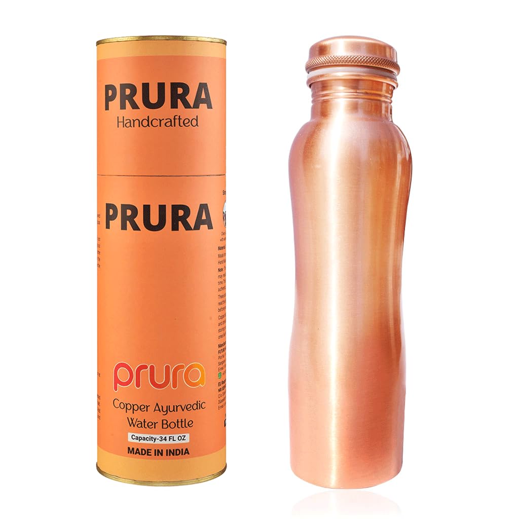PRURA Copper Water Bottle - Leak Proof Ayurvedic Drinkware Copper Vessel for Sports, Gym, Outdoors, Yoga — image 1