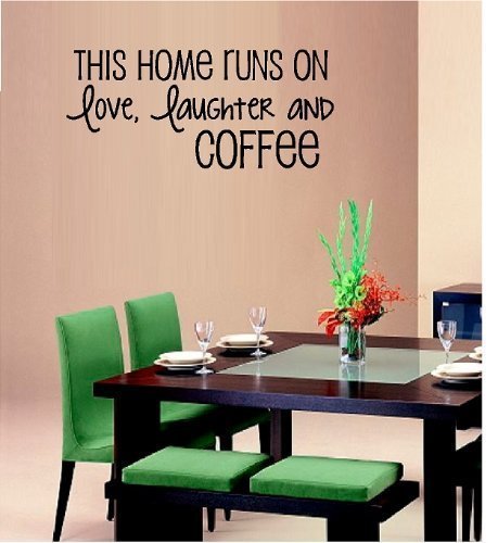 Letters Wall Decor Stickers This Home Runs on Love Laughter and Coffee Wall Decal Letters Sticker