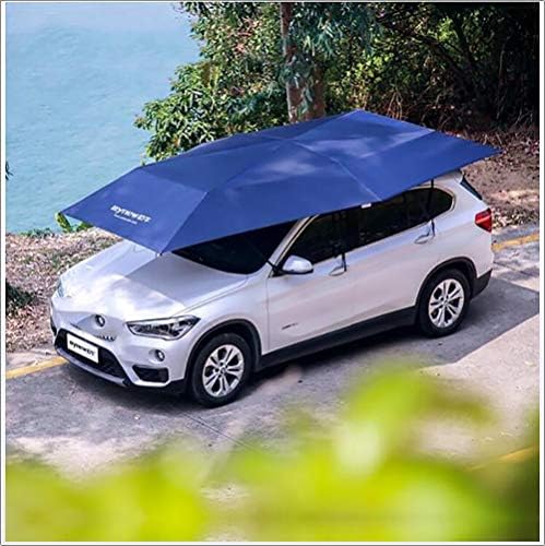 XNNSH Automatic Car Tent Movable Carport Folded Portable Automobile Protection Car Umbrella Sunproof Sun Shade Canopy Cover Universal,Manual