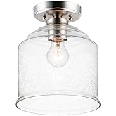 Maxim Lighting 12270CDSN Acadia-1 Light Semi-Flush Mount-8.75 Inches Wide by 10.5 inches high, Finish Color: Satin Nickel