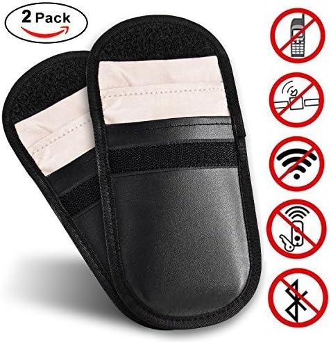 Car Keyless Signal Blocker Case Entry Fob Guard Blocking Pouch Bag Defend WIFI/GSM/LTE/NFC/RF Remotes Control Antitheft Lock Devices Shielding Healthy Cell Phone Credit Card Protection