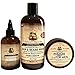 Sunny Isle JBCO 2-N-1 Hair & Beard Wash Formulated for Men 12oz with Beard Oil and Pomade 4oz Set