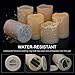 pensar Flameless Candles Outdoor Indoor Waterproof Candles Set of 12(D 3″ H 3″ 4″ 5″) Battery Operated Led Candles(Battery Not Included)