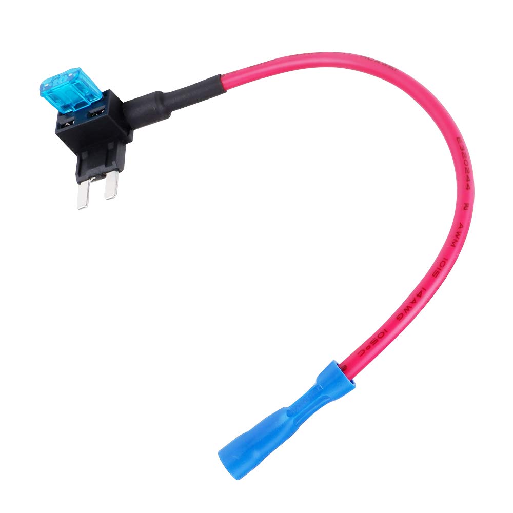 MUYI 5 Pack Add-a-circuit 14 Gauge Fuse Tap for Mini Blade Fuse - Fuse included