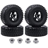 Hobbypark 4-Pack 120mm / 4.7 Inch Outer Diameter Tires & Wheels Foam Inserts 12mm Hex for Traxxas Slash 4x4 2WD 1/10 Short Course Truck