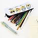 Emoji Pencil Pen Case Pouch Bag with Zipper for Girls, Kids,School Student Stationery Office Supplies Pack of 2 Black and White