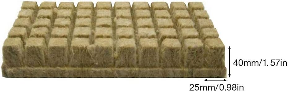 YakeHome 50pcs Rockwool Cubes For Hydroponic, Rock Wool Cultivation Mat Tray 25X25X40MM
