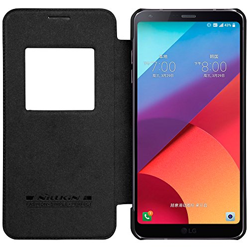 Capa Flip Nillkin QIN para LG G6, [Couro PU][Fina e Leve][Proteção 360 graus], LG G6 (H870) - Preta