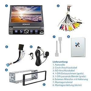XOMAX XM-D761 Autoradio con mirrorlink, vivavoce bluetooth, schermo touch screen 7 pollici / 18 cm, RDS, DVD/CD, USB, SD… - immagine 5