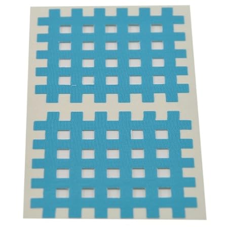 Ks Kinesiologie Gittertape 5,2 cm x 4,4 cm 20 Bögen in Blau, Cross Patches, Cross Tape