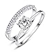 AVECON 1.2ct White Gold Bridal Ring Sets Round Cut CZ Engagement Rings promise rings for her wedding bands for Women Size 5-10