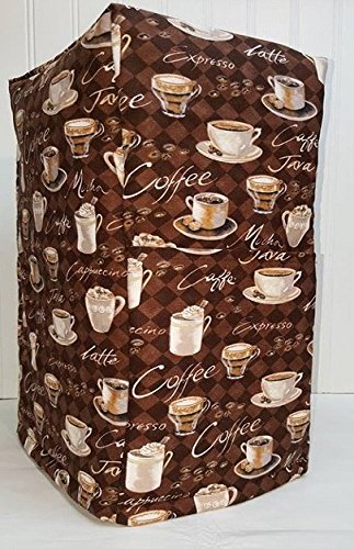 Quilted Brown Coffee Themed Coffee Maker Cover (All Brown Coffee)