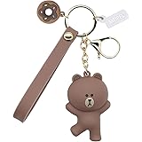 MEIPEL Cute Cartoon Brown Keychain accessories with Bear Key Ring Bag Charm Decoration Gift for Women Girls