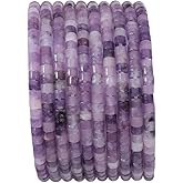 BEADIA Natural Light Amethyst Short Cylinder Beads 2x3mm 155pcs Tube Loose Semi Gemstone Beads for Jewelry Making Design