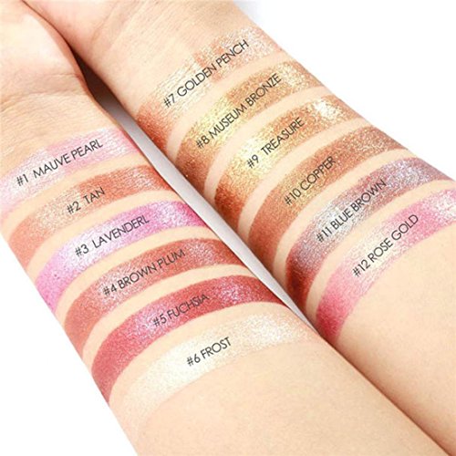 Vanvler 12 Colors Pearl Eyeshadow Glitter Metallic Eyeshadow Palette Makeup Powder (#8)