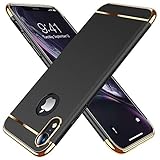 TORRAS Lock Series iPhone XR Case, 3-in-1 Luxury Hybrid Hard Plastic with Gold Trim Matte Finish Slim Thin Phone Case for iPhone XR 6.1 inches, Black