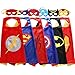 Zaleny Superhero Dress Up Costumes 6 Satin Capes with Felt Masks