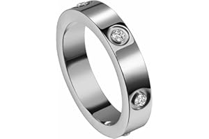 CUTEPUL Love Friendship Ring 18K Gold White Gold Rose Silver Plated Cubic Zirconia Titanium Steel Stainless Steel Commitment Ring Wedding Girl Jewelry Valentine's Day Sisters Friends Birthday Gift Ladies