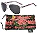 Hornz Pink Camouflage Polarized Aviator Sunglasses for Women & Free Matching Microfiber Pouch - Small Size - Pink Camo Frame - Smoke Lens