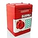 Safe Coin Bank For Kids - Authentic ATM Money Saver Keeps Cash, Toys, and Jewelry Inside Safe Inside - Auto Insert Bills and Electronic Password - Cool Piggy Bank Makes A Great Birthday Gift