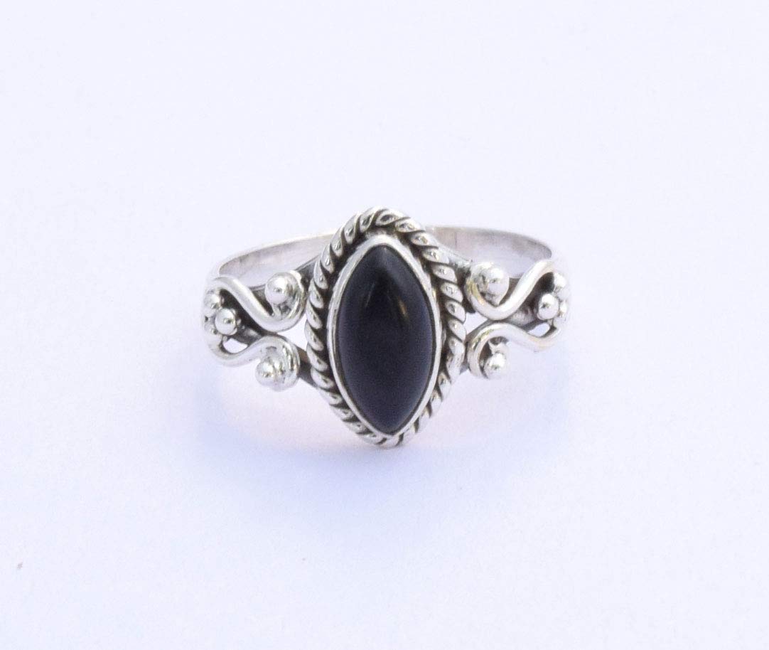 Jewelry 925 Sterling Silver Black Onyx Ring Stone Gemstone Girl Women Gift Ring All Size 5 6 7 8 9 10 11 12 13 14 Rings