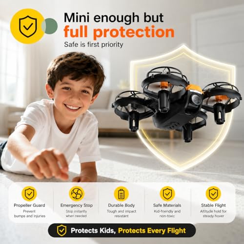 Holy Stone HS420 Mini Drone with 1080P HD FPV Camera for Kids Adults Beginners, Pocket RC Quadcopter with 3 Batteries 1Carrying Case,Toss to Launch,Gesture Selfie, Altitude Hold, Circle Fly
