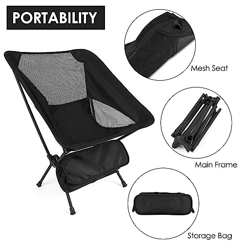 Diealles Shine Folding Camping Chair, Portable Ultralight Folding Chair with Carry Bag, Camping Chairs for Outdoors, Garden, Beach, Fishing, Picnic, Travel, Orange