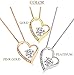 lapisia Swarovski Zirconia Open Heart Pendant Necklace for Women Stering Silver with Present Gift Box in Japan (Rose Gold)