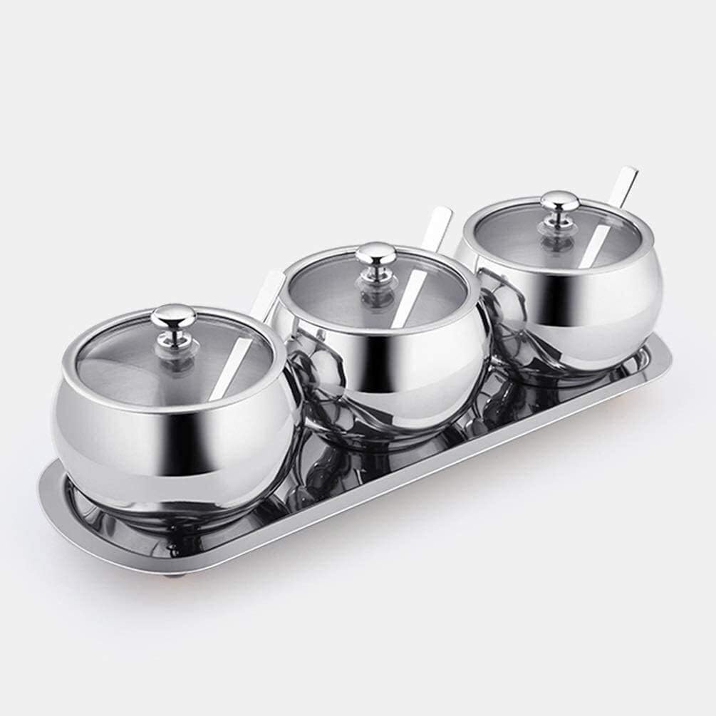 ZXvbyuff 304 Stainless Steel Kitchen Seasoning Bottle Set with Lid