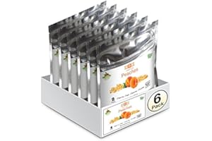 BIOTREE LABS 6 Pack of Snack Size Delicious Peaches - All Natural 100% Freeze Dried Peaches: No Added Sugar or Preservatives, Paleo, Gluten-Free. Healthy Snack for Children & Adults (0.4 Oz)