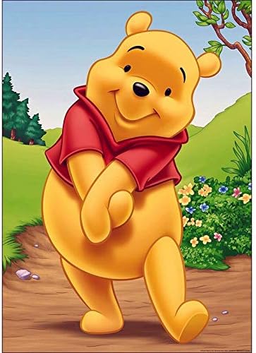 JXSM 5D DIY Winnie The Pooh full round drill diamond painting rhinestone images embroidery diamond mosaic gift for children (11.8x15.8inch)