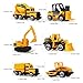 Vankcp Sand Toys Set, 6 Pcs Mini Construction Vehicles Sandbox Toys, Forklift Bulldozer Cement Car Excavator Dump Truck Tanker Engineering Car Toy Playset for Kids Over 3 Years Old