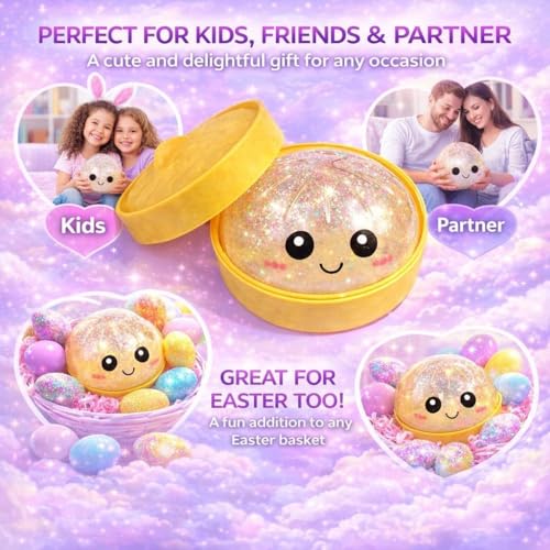 SLEEPHEAD®12PCS Glitter Dumpling Squishy, Mini Real Bun Dumplings Stress Relief Set Pack Box, Crazy Fun Balls Toys Fidget Cute Sensory for Anxiety Relief Toy Hand Relax, Birthday Gifts