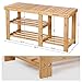 SONGMICS Bamboo Shoe Bench, Shoe Rack for Boots, Entryway Storage Organizer, 3-Tier Shoe Shelf, for Hallway, Bathroom, Living Room, Corridor, Natural ULBS06N