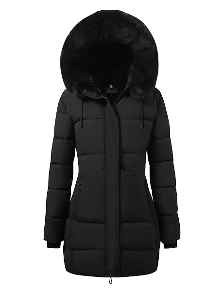 ASPO WOMEN’S WINTER WARM COATS WATERPROOF THICK FLEECE...