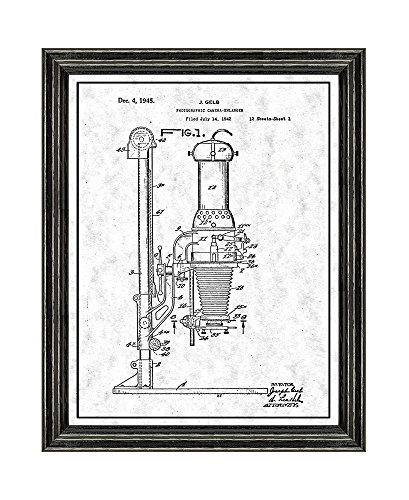 Photographic Camera-enlarger Patent Art Gunmetal Print with a Border in a Black Wood Frame (18" x 24") M15421