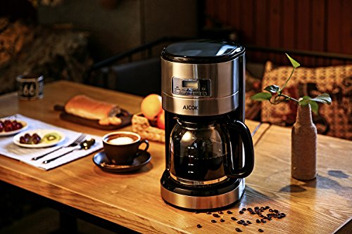 Coffee Maker, Aicok 12 Cup Coffee Maker, Coffee Maker Programmable, Coffee Pot, Coffee Filter, Drip Coffee Maker, 24 Hours Programmable Setting, Quiet Coffee Maker