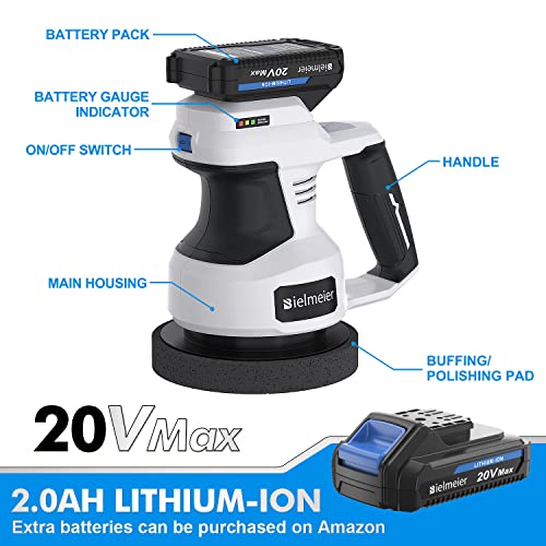 Bielmeier 20V Cordless Car Buffer Polisher, 6 Inch Dual Action Buffer