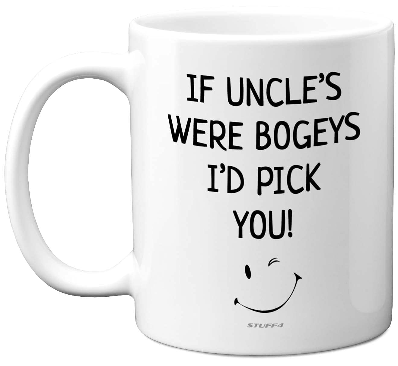 Stuff4 Uncle Mug - If Uncle's were Bogeys - Birthday, Fathers Day Mug Gifts, Christmas, 11oz Ceramic Dishwasher Safe Coffee Cup, Gift from Nephew Niece, Cute Funny Made in UK