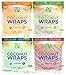 NUCO Organic Coconut Wraps Variety Pack: Original, Turmeric, Moringa, and Cinnamon (20 wraps total)