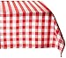 LTC LINENS 60 in. x 126 in. Red and White Checkered Rectangular Tablecloth - Red Gingham Table Cloth for 8 Feet Rectangle Table - Stain Resistant, Washable Fabric Plaid Table Cover for Picnic, Party