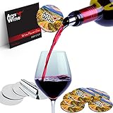 Wine Disc Pourer Set of 12 Best Drip Stop Pour Spouts Thin Flexible and Reusable Drop Stop Disk