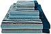 SUPERIOR Collection Luxurious Stripes Combed Cotton 6-Piece Towel Set, Seafoam