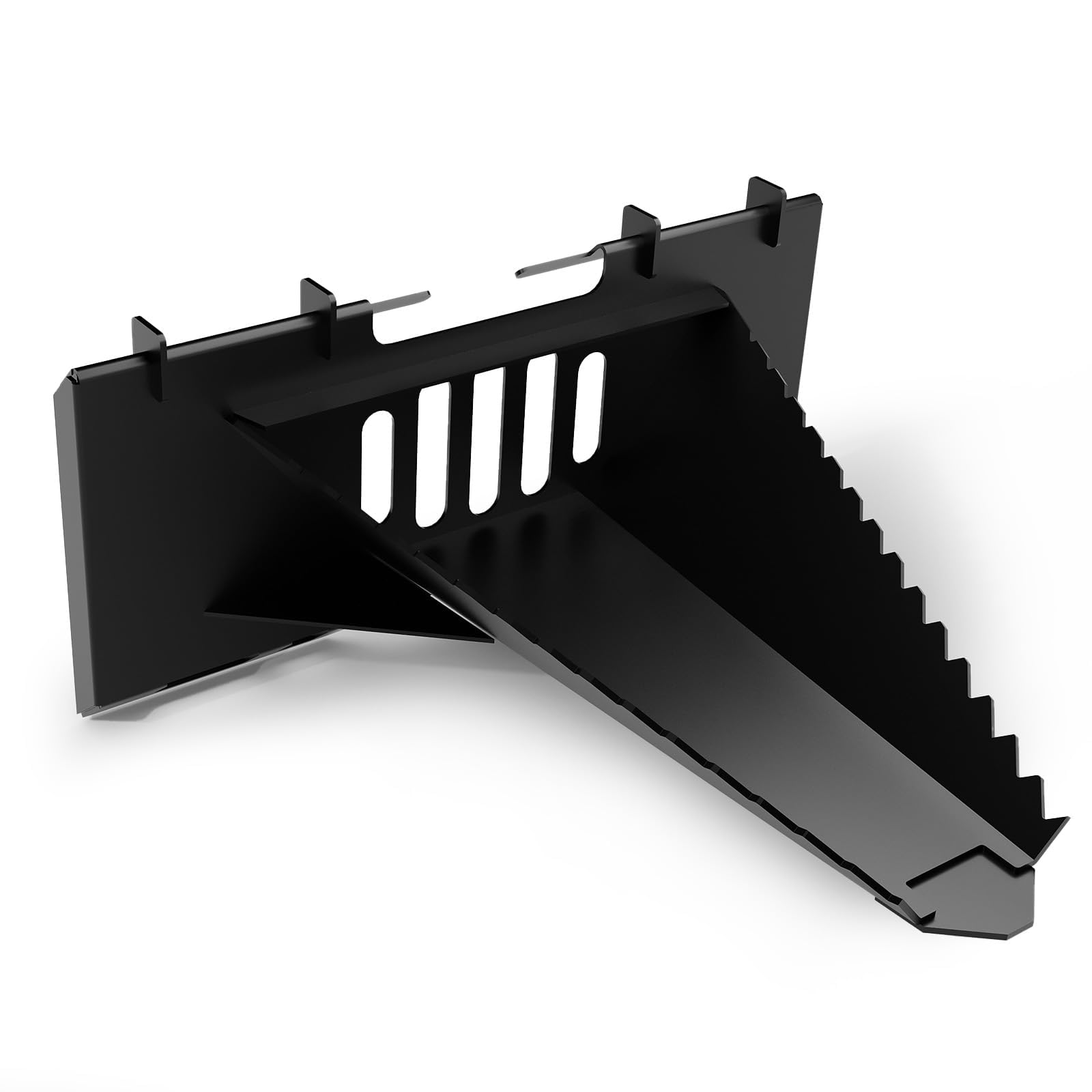 Photo 1 of **SCRAPES**Economy Series Stump Bucket Attachment,Universal Skid Steer Quick Tach,Serrated Leading Edge,Tree Scoop Digger for Removing Smaller Tree Stumps and Light Duty Ripping Roots,Black