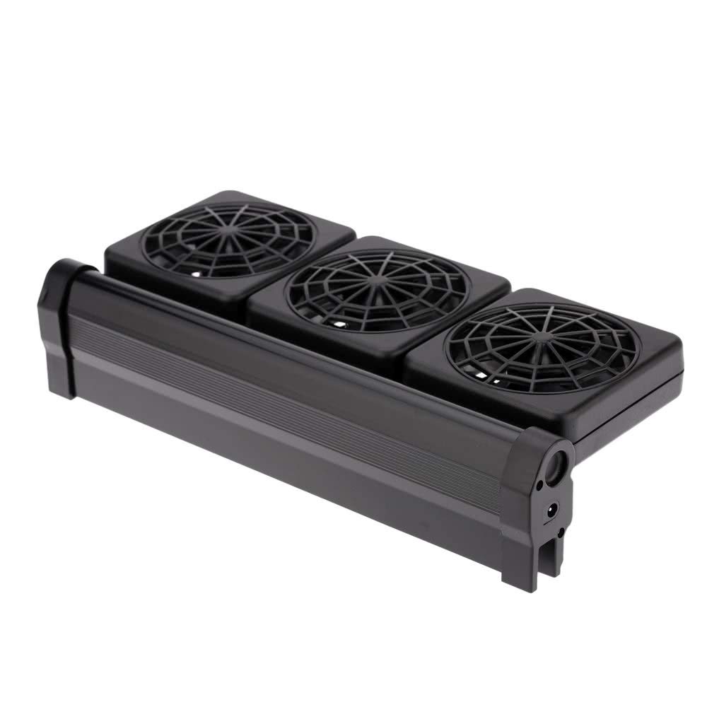 Kepuarm 3 heads Aquarium Cooling Fan, 12V Aquarium Chillers Fish Tank Cooling Fan 2 Wind Speed Adjustable Cooling Fan Fish Tank Cold Wind Chiller for Salt/Fresh Water (3 Head)