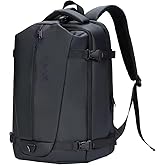 BAGOK Travel Backpack for Men and Women, Flight-Approved Carry-On Backpack with Laptop Compartment; Large-Capacity Personal Item for Business, Work, School, or Weekend Trips (Black).