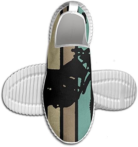 Cool Vintage Motocross Dirt Bike Silhouette Men's Comfort Running Shoes Slip-On Casual Loafer 43