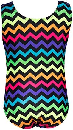 Gymnastics Leotard for Little Girl One-piece Sleeveless Rainbow Dancing Athletic Unitards 2-10 Years