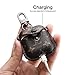 Airpods Leather Case Cover with Keychain Strap Accessories Kits, Portable Protective Shockproof Cover.for Apple Airpods (Brown/Flower)